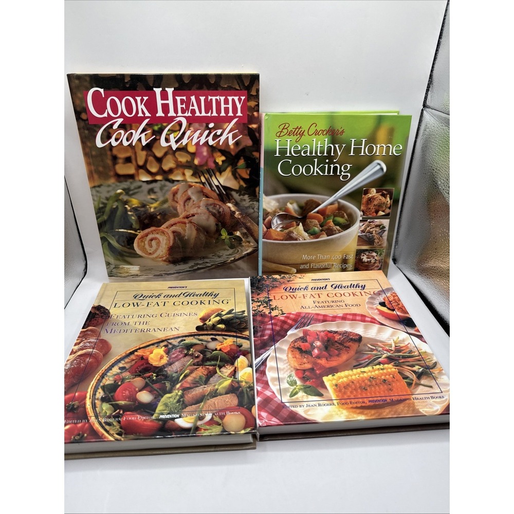 Lot of 4 Quick and Healthy Low Fat Cooking Cookbooks‎ American Mediterranean